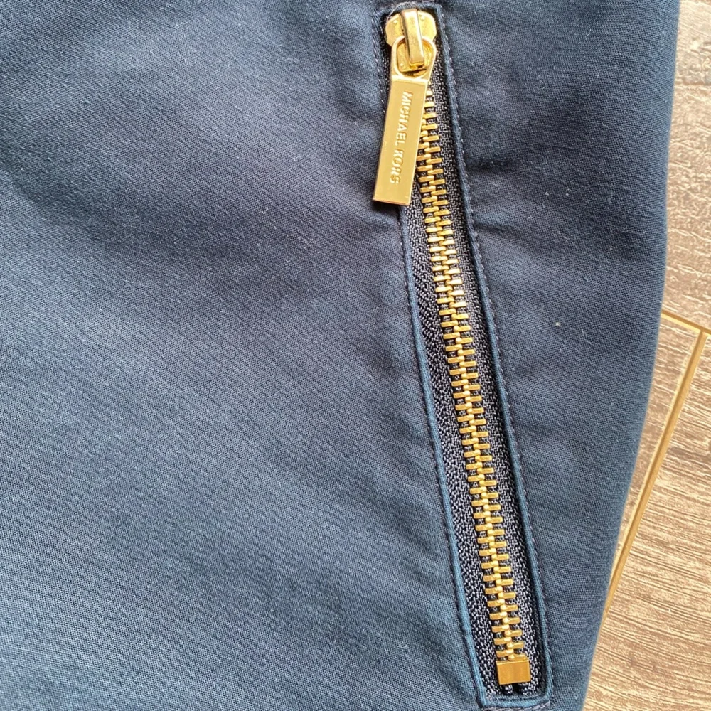Michael Kors navy blue trousers pants with gold details 97% cotton - Picture 4 of 12